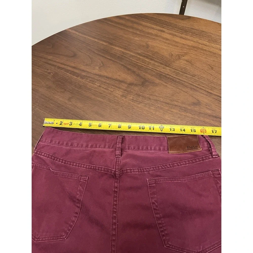 Polo Ralph Lauren 34x30 Burgundy Straight Leg Stretch Twill Pants dress pants